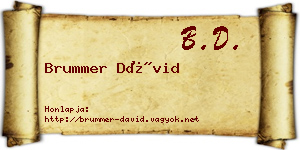 Brummer Dávid névjegykártya